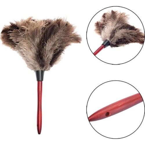 Hot Selling 36cm Quality Natural Ostrich Feather Dusters Brush Wood Feather Handle with Cleaning Tools Supplies For Househo Q8C9