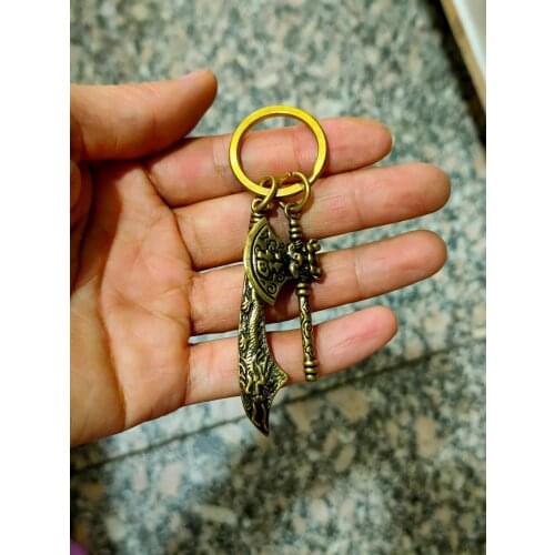 CHINA antique brass fengshui Knife, axe small Statue Metal crafts family decorations Necklace pandent