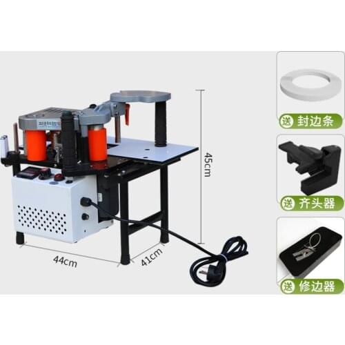 Mini manual woodworking pvc edge banding machine, with cutting pvc edge banding machine itself and speed control