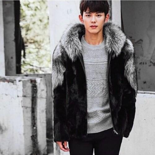 Mens Faux Fox Fur Coat 2020 Winter Plus Size Fake Fur Coat Jackets Overcoats Long Sleeve Thick Warm Outerwear With Hood XL646