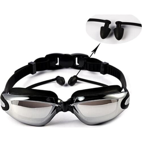 Swimming Goggles Eyewear Outdoor Water Sports Waterproof Anti-fog Swimming Glasses Large Frame With Silicone Earplugs