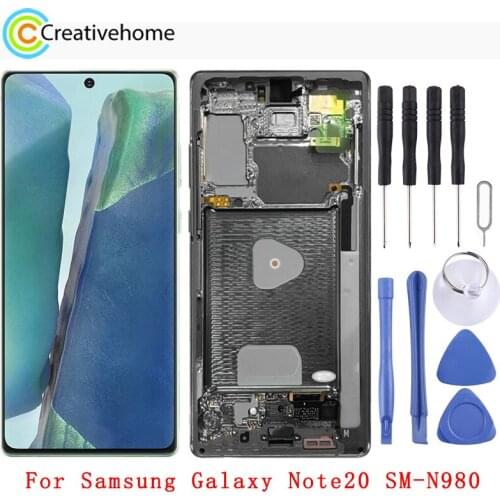 Original LCD Screen and Digitizer Full Assembly With Frame for Samsung Galaxy Note20 SM-N980
