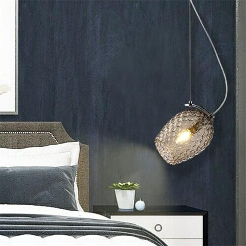 Nordic Water ripple glass pendant lights for Corridor aisle dresser art deco bar cafe bedroom led hanging lamp suspension luster
