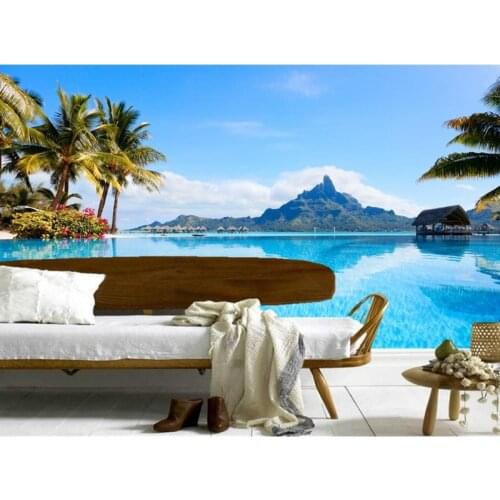 Custom 3D murals,Beautiful blue sky island clear waters papel de parede,living room TV wall children bedroom wallpaper