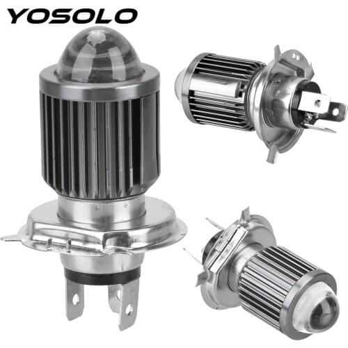 YOSOLO White to yellow Motorcycle Headlight lens Lamp Scooter Fog Lights Moto Led CSP Bulbs H4 BA20D ATV Accessories