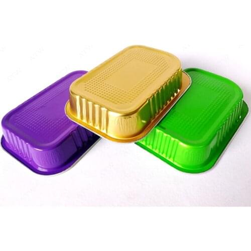 20pcs Net red 320ml can be oven baking mold cake cup aluminum foil square packaging food salad dessert favors boxes with lid