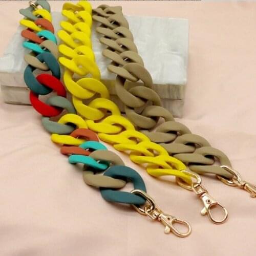 38cm*3.2cm net red hot style resin acrylic frosted rubber chain bag with bag chain chain handle female bag chain