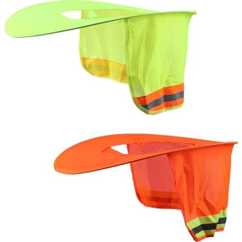 Sun Shade Attachable Hard Hat Brim With Neck Shield VIS Reflective Stripe