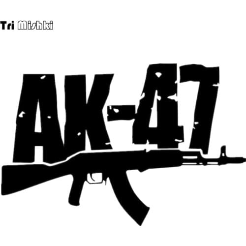 Tri Mishki HZX183# 13.3*20cm 1-4 pieces car sticker AK-47 auto car stickers