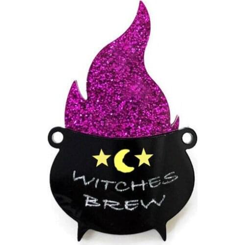 Witches Brew Cauldron Acrylic Brooch Vintage Inspired Witch Aesthetic Jewelry Women Brooches Pins