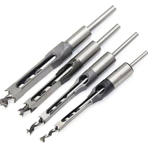 High Speed Steel drill bit Metric Mortising Chisel Woodwork Square Hole Drill Bit Cutter Tool 1/2' 3/8' 5/16' 1/4' wood drill