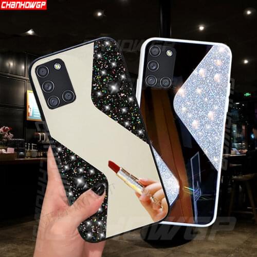 Diamond Glitter Mirror Case For Samsung Galaxy A51 A71 A21S A01 A11 A31 A41 A50 A70 A30 A20 A10 M11 M21 M30S Soft Silicon Cover