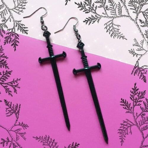 Gothic Black Swords Earrings Warrior Pagan Classic Creative Punk Classical Statement Warrior Jewelry Warrior Gift Women Fashion
