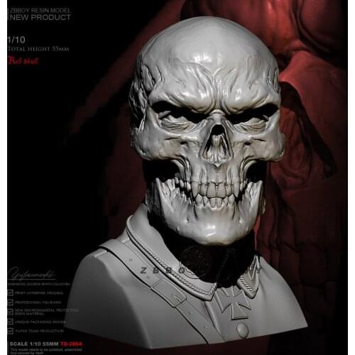 1/10 55MM Resin bust model kits figure colorless and self-assembled TD-2864