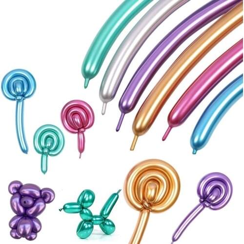 10/20/50pcs DIY Strip Long Shape Balloon Metallic Balloons Tying Twist Modeling Balloon for Birthday Wedding Festival Party