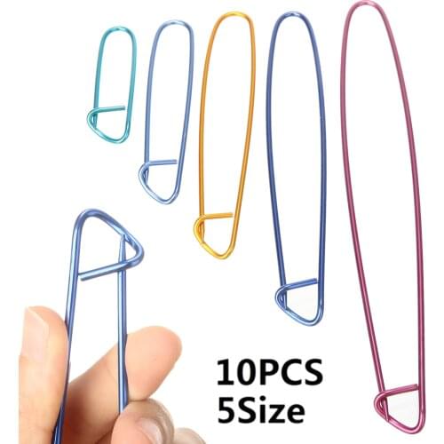 10pcs/Set New 5 Different Sizes Aluminum Stitch Holders Crochet Knitting Needles Widget Hook DIY Sewing Accessories