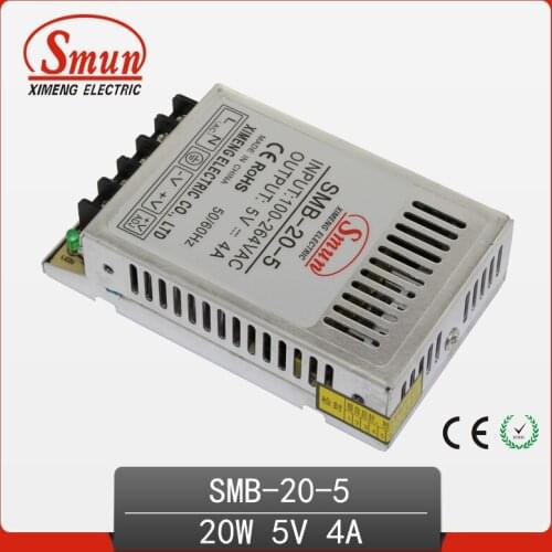 20W 5VDC Output Switching Power Supply Universal AC Input Small Volume Thin Power Supply SMB-20-5