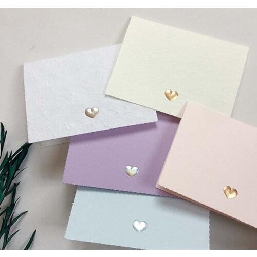 5pcs/lot Bronzing Heart Floral Bouquet Signature Handwritten Blessing Message Card Scrapbooking Party Invitation Greeting Card
