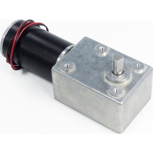 82*58mm Gearbox Powerful Electric Worm Gear Motor DC 24V 35RPM Reducer Motor Max Torque 10N.M Larger-Power 30W Worm Geared Motor