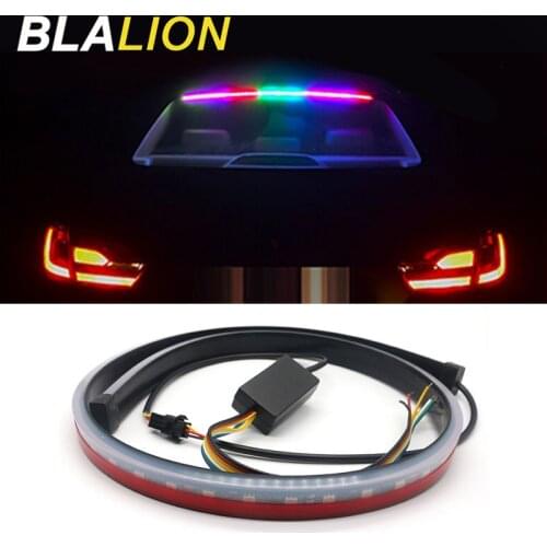 90cm Car Styling High Rear Additional Stop Light With Turn Signal Running Light Unverisal Auto Brake Reverse Flexible LED Strips