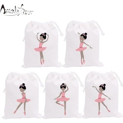 Ballerinas Theme Party Bags Candy Bags Gift Bags Ballet African Girls Decorations Grand Event Birthday Party Container Supplies