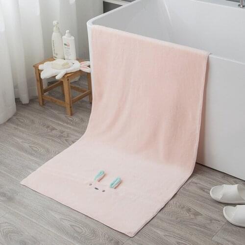 Bath towel cartoon embroidered coral velvet Super Soft absorbent towel dual purpose comfortable micrfiber fabric fashion 70*140