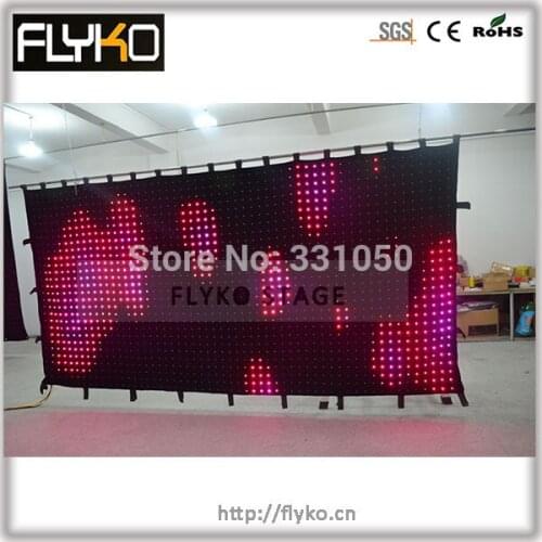 Free shipping p70 2x4m led video cloth video display with PC controller, 30-set programmer