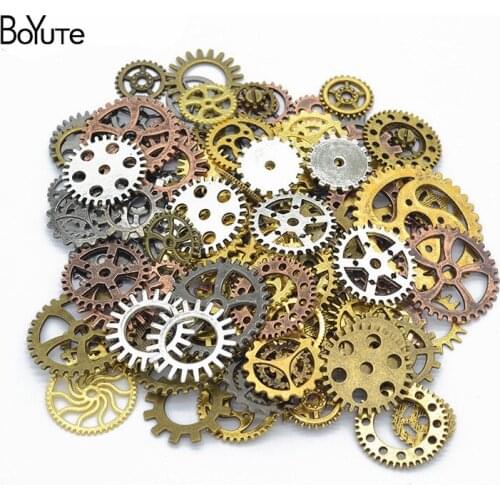 BoYuTe (500 Gram/Lot) Mix Styles Metal Steampunk Gears Diy Steam Punk Alloy Jewelry Accessories