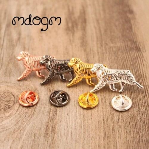 Mdogm Australian Shepherd Dog Animal Brooches And Pins Suit Cute Metal Small Father Collar Badges Gift For Male Men B054