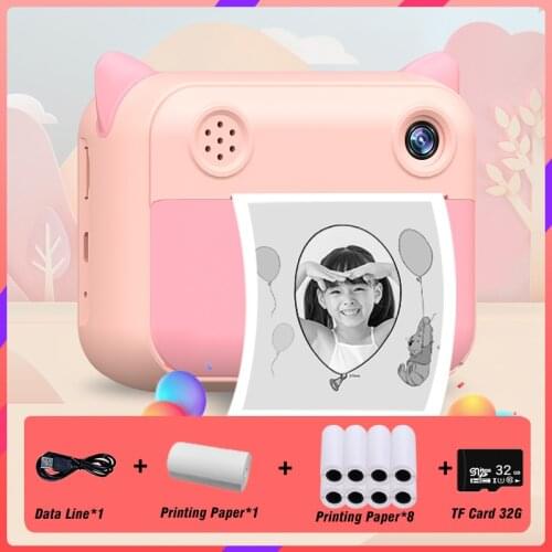Kids Camera Instant Print Camera For Children Camera 1080P HD Digital Camera With Photo Paper Child Toy Camera For Birthday Gift