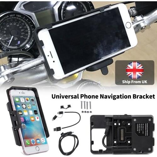 For BMW R1200GS ADV R1250GS F700 800GS F850GS F750GS CRF1000L Motorcycle Navigation Bracket Mount 12MM Mobile Phone USB Charging