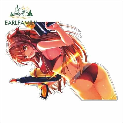 EARLFAMILY 13cm x 9.2cm For Src Animaru Girl Solider Fine Decal Waterproof 3D Suitable For VAN RV Vinyl Car Graffiti Sticker