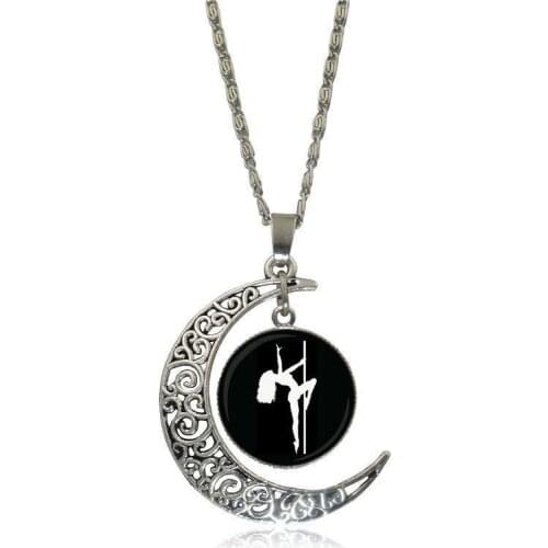 EJ Glaze Necklace Fashion Long Chain With Crescent Shaped Necklace Jewelry For Women Men Pole Dance Sex Girls Stripper