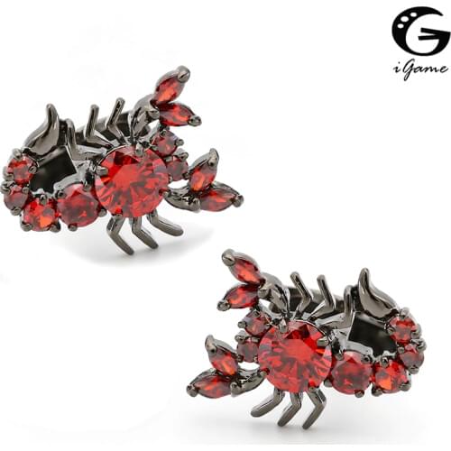 IGame Scorpion Cufflinks 2 Colors Option Cool Vintage Luxury Handmade Crystal Design Quality Brass Cuff Links