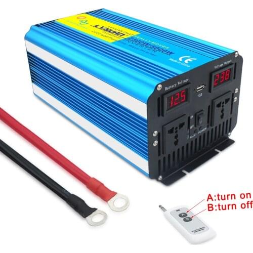 Pure Sine Wave Inverter 2500W/5000W DC 12V/24V TO AC 220V 50Hz/60Hz LED voltage digital display Remote Control power inverter