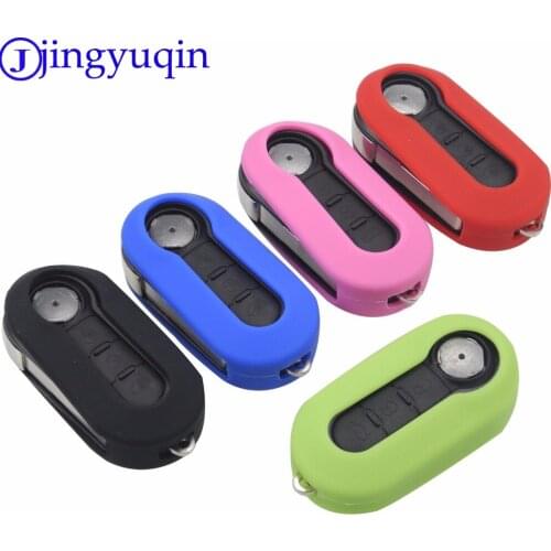 Jingyuqin Silicone Remote Car Key Fob Case Cover For Fiat 500 Panda Punto Bravo Auto parts