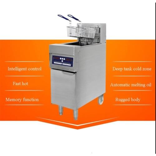 Commercial Vertical Electric Deep Fryer with 2 baskets 33L Large Capacity oil tank Stainless Steel Frying Machine