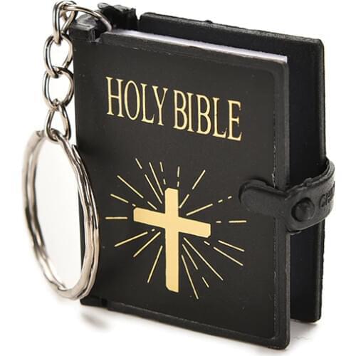 Mini Holy Bible Key Chain Book Keychain Religion English Version Christian Jesus Key Ring Keyring Gift Prayer God Bless