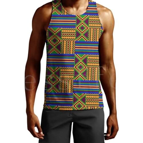 Tessffel County Traditional Africa Native Pattern Kente Art 3DPrint Men/Women Summer Harajuku Vest Casual Sleeveless TankTop A1