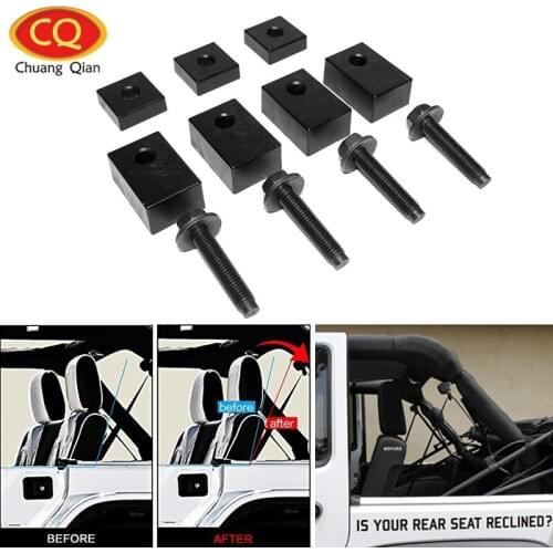 Chuang Qian Accessories 1 Set Car Rear Seat Recline Kit w/ Bolts & Washers for Jeep Wrangler JK 07- 18 4 Door Interior Accessory