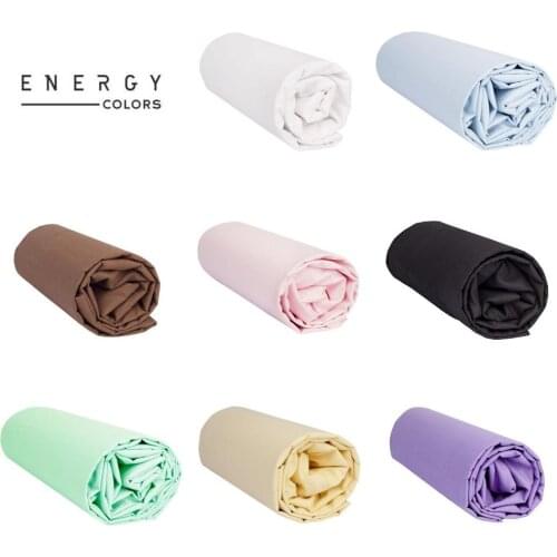 -ENERGY HOME-Fitted Sheet-Gold-100% Cotton Solid Color Natural Perspiration Inside Elastic Adaptable