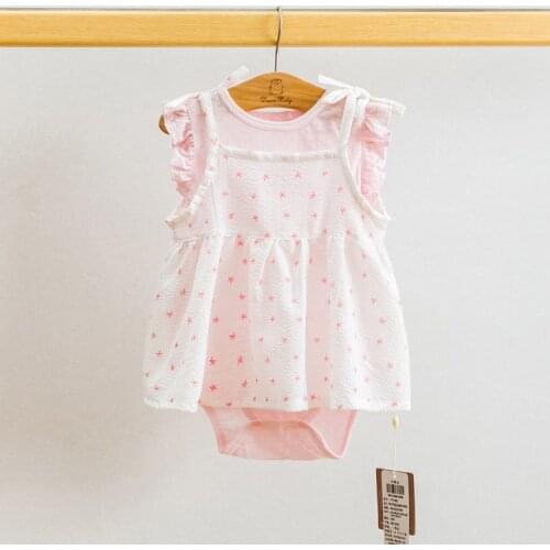 New Baby Girls Summer lace puff sleeves Bodusuit Clothes Newborn Infant Baby Girl Cartoon Bodysuit Jumpsuit Sunsuit Clothes