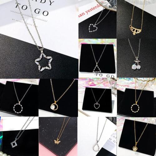 New micro setting zircon womens simple clavicle chain unique pendant summer Goddess Pendant
