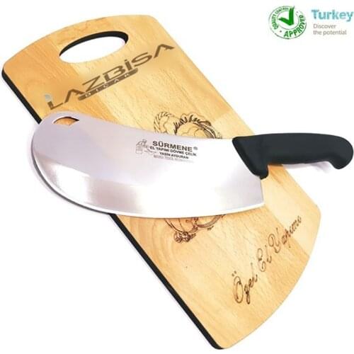 Knife Chef Knife Sürmene Bread Pita Pastry Onion Pizza Cutter Kitchen Knife Set Row Armor Black