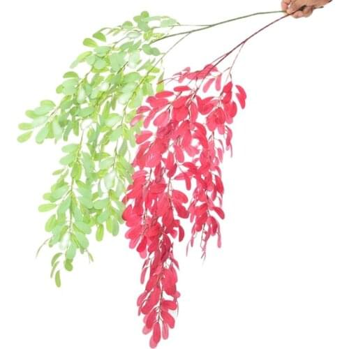 One Artificial Silk Peanut Leaf Branches Fake Jujube Tree Stems 105cm Hanging Greenery Vine Plant for Wedding Party Decoration