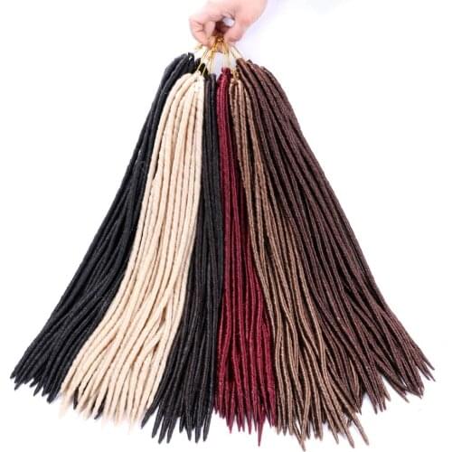 DAIRESS 18" Straight Goddess Faux Locs Crochet Hair 24 Strands/Pack Synthetic Braiding Hair Dreadlock Extensions Crochet Braids