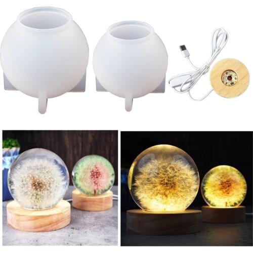 DIY Crystal Ball Nightlight Silicone Mold for Resin Epoxy UV Handmade Crafts Home Decorations