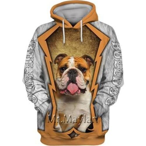 Personality Fashion Animal Pug 3D Printed Graphic Hoodie Men/Women Zip Hooded Streetwear Oversized Sweatshirt Harajuku Tops -A20