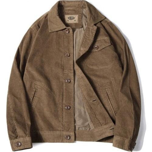 Mcikkny Men Spring Corduroy Jackets And Coats Cargo Vintage Outwear Tops For Male Clothing Size M-4XL