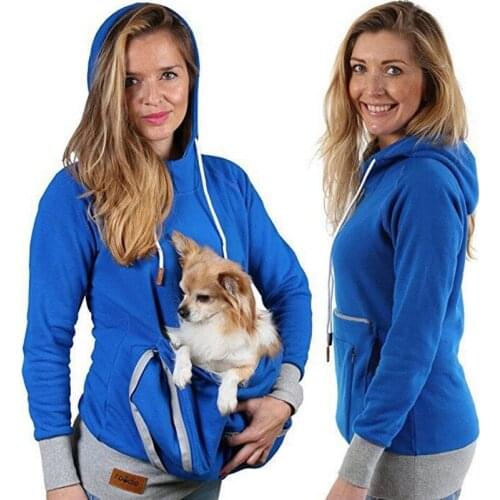 2021 New Fashion European and American Long Sleeve Meow Star Bracket Solid Color Hooded Large Pocket Womens Sweater